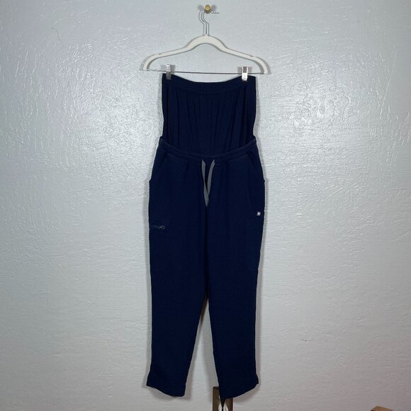 Figs Women Maternity M Navy Blue Yola Scrub Pants Belly Band Pockets Stretch - Picture 1 of 8